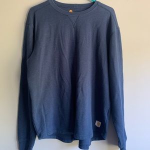 VINTAGE Carhartt Navy Blue Woven Crewneck